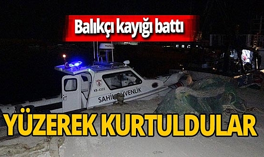 Erdemli'de kayık battı! Balıkçılar yüzerek kurtuldular