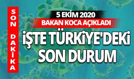 SON DAKİKA: 5 Ekim 2020 koronavirüs tablosu