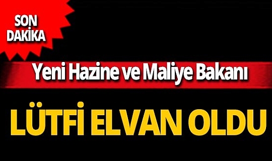 SON DAKİKA! Hazine ve Maliye Bakanlığı görevine Lütfi Elvan atandı