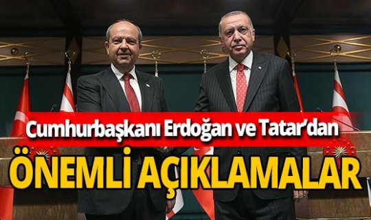 Son dakika! Cumhurbaşkanı Erdoğan ve KKTC Cumhurbaşkanı Tatar'dan ortak basın açıklaması