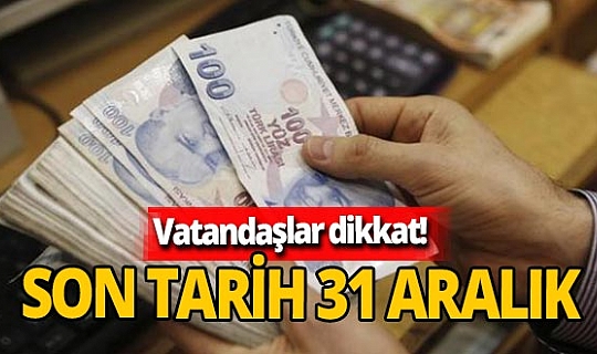 Vatandaşlar dikkat! Vergi yapılandırılmasında son tarih 31 Aralık