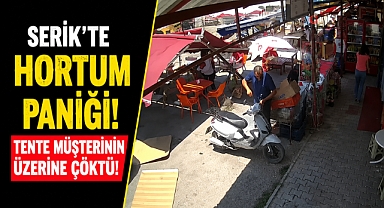 Serik'te hortum paniği: Tente müşterilerin üzerine çöktü, facia saniyelerle atlatıldı