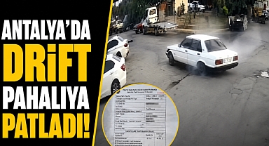 Antalya'da drift pahalıya patladı! Sosyal medya görüntüleri ele verdi